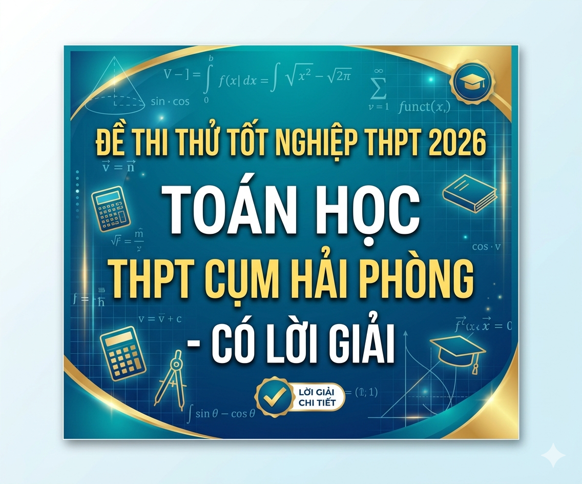 82. Đề thi thử tốt nghiệp THPT 2026 Toán học THPT Cụm Hải Phòng - có lời giải